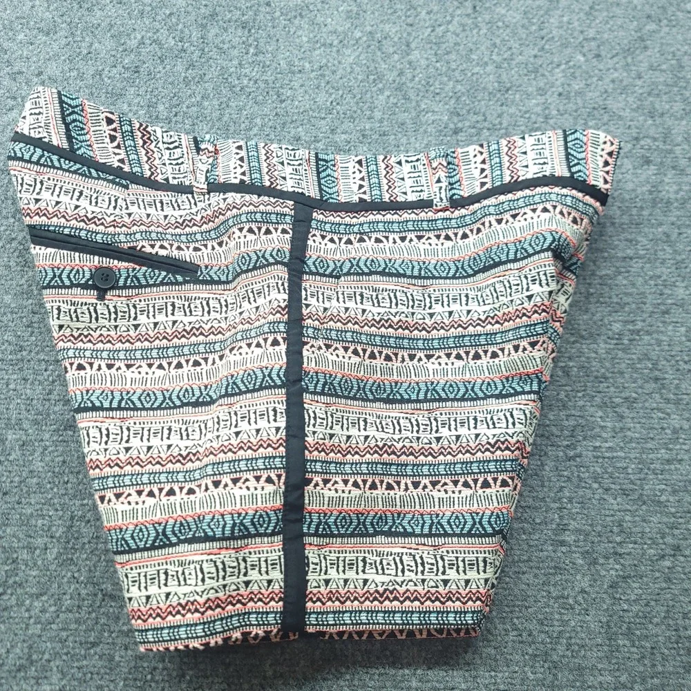 The Limited Geometric Tribal Print Shorts Blue Pink Black Side Stripe 8R